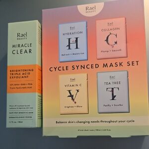 Rael Beauty Miracle Clear Exfoliant and Cycle Synced Mask Set